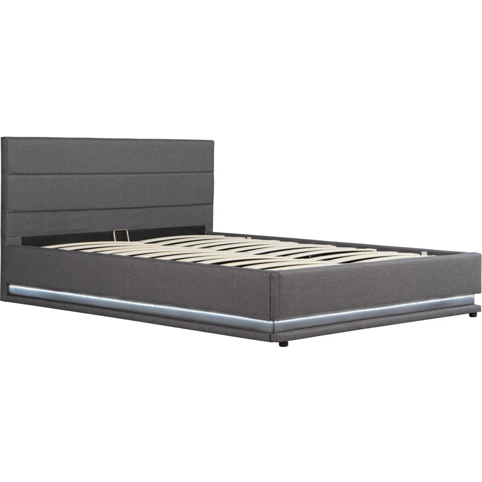 Lit LED avec coffre "Anastasia" - 160 x 200 - Gris foncé