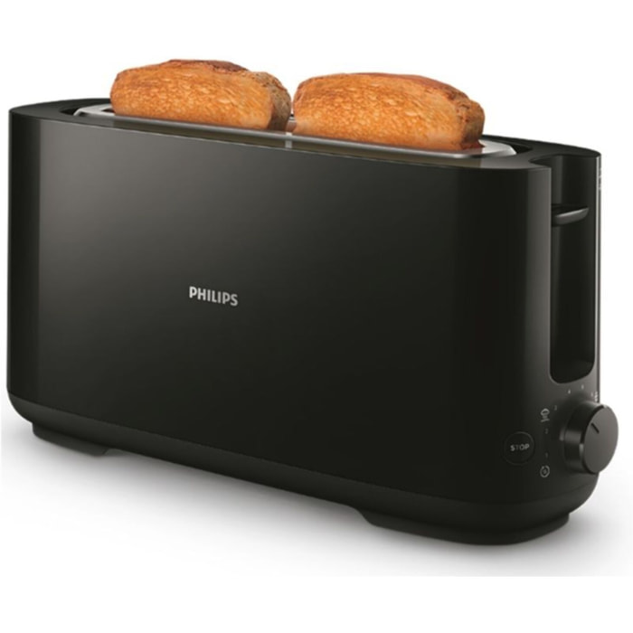 Grille-pain PHILIPS HD2590/90 Toaster noir Daily, 1 fente longue, 830W
