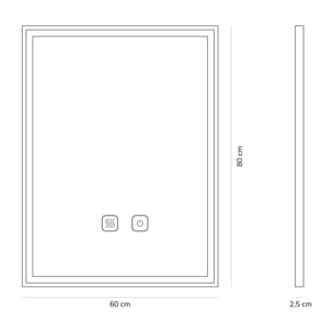 Espejo de baño LED Tactil Alday, 60cm