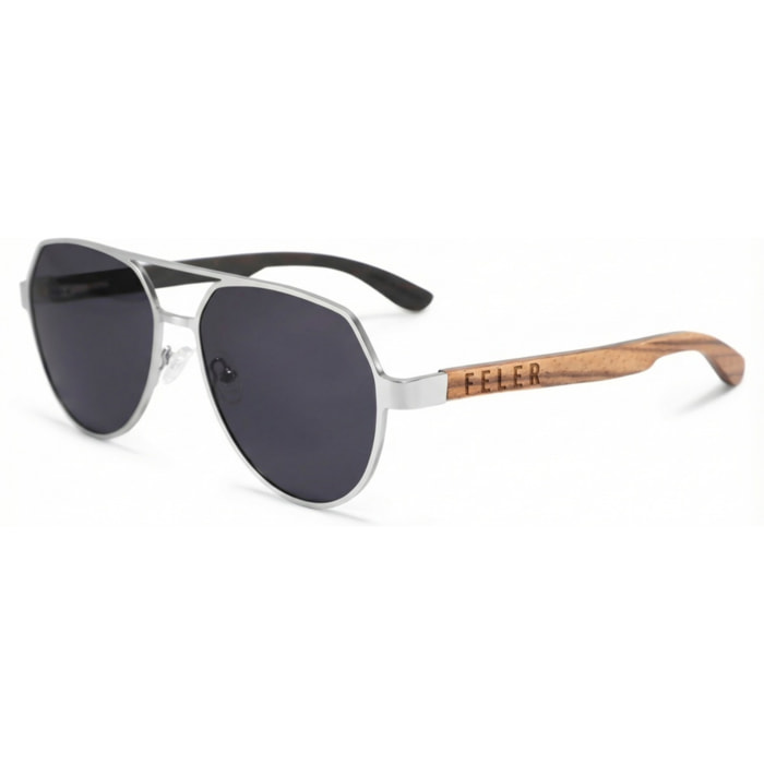 Gafas de Sol Feler 1805-11 Polarizadas de Madera Unisex 57 mm