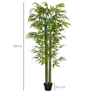 Árbol de Bambú Artificial en Maceta 180 cm para Interiores y Exteriores Verde