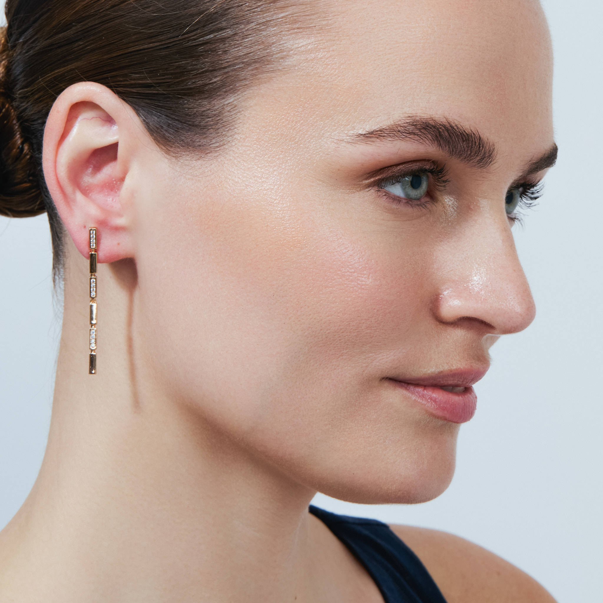 Pendientes Shahjal acabado oro rosa 18k