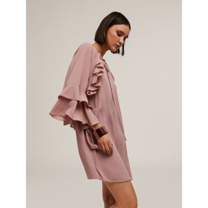 Motivi - Vestito corto con rouches - Rosa