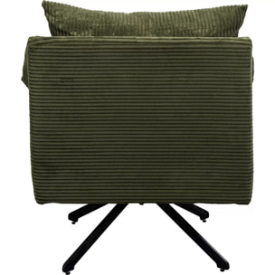 Fauteuil pivotant Milo velours vert Kare Design