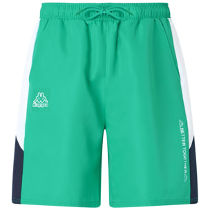 Kappa - Pantaloni Corti Uomo Verde - Logo Gaggio