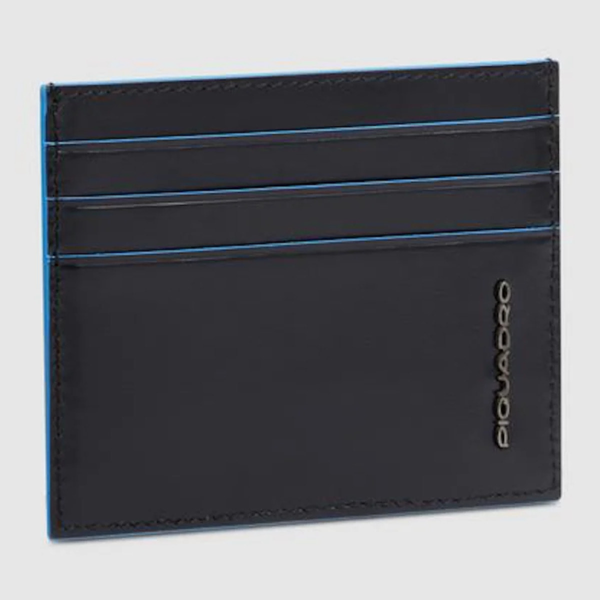 Piquadro Portacarte di credito sottile in pelle, schermato con protezione RFID