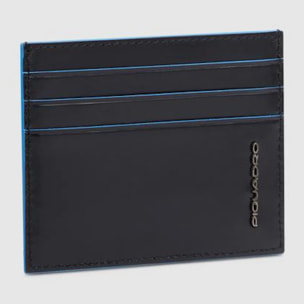 Piquadro Portacarte di credito sottile in pelle, schermato con protezione RFID