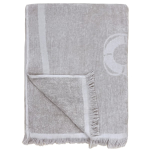 Serviette de plage éponge velours Jacquard ciselée - Goldrock - 140x180cm - 340g/m²