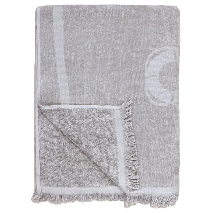 Serviette de plage éponge velours Jacquard ciselée - Goldrock - 140x180cm - 340g/m²