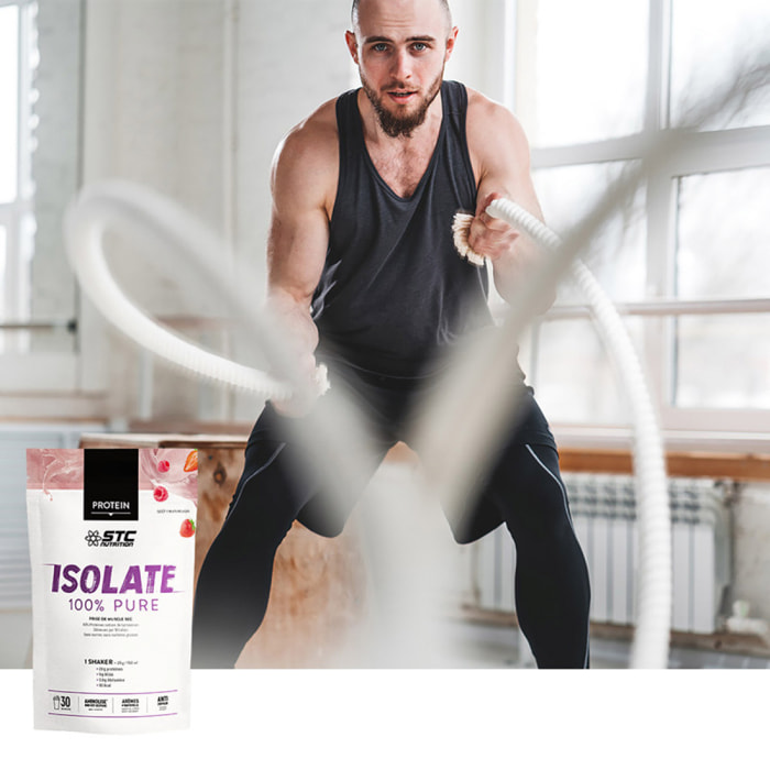 STC NUTRITION - Isolate 100% pure - Spéciale prise de muscle sec - Définition de la masse musculaire - Actif breveté - 30 rations - Avec cuillère doseuse - Marque Française - Fruits Rouges