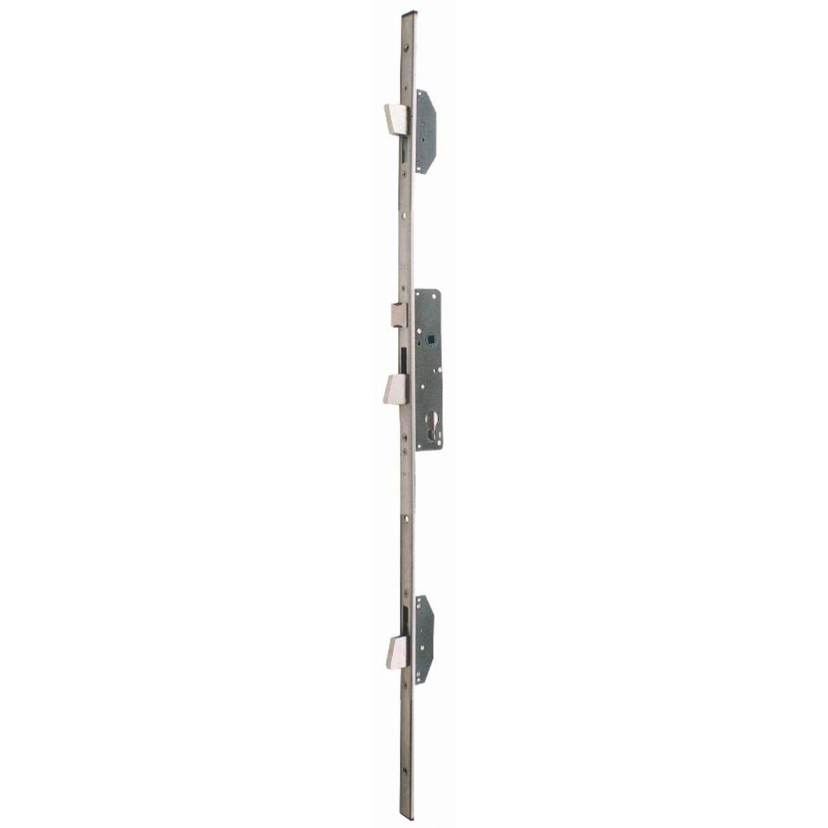 Serrure 3 points Multiblindo Inox ISEO pêne réversible - Têtière plate 2300x24x3 - Axe 30 - 795110302