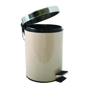 Poubelle à pédale Inox 3L Beige MSV