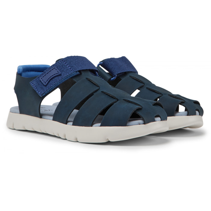 Sandalias - CAMPER Oruga - Azul - Cuero/Tejido