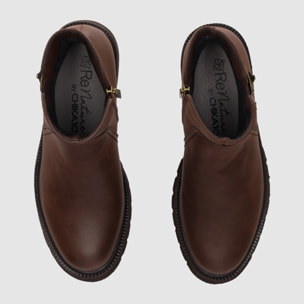 Botines de Piel - Marron - Tacón: Bajo