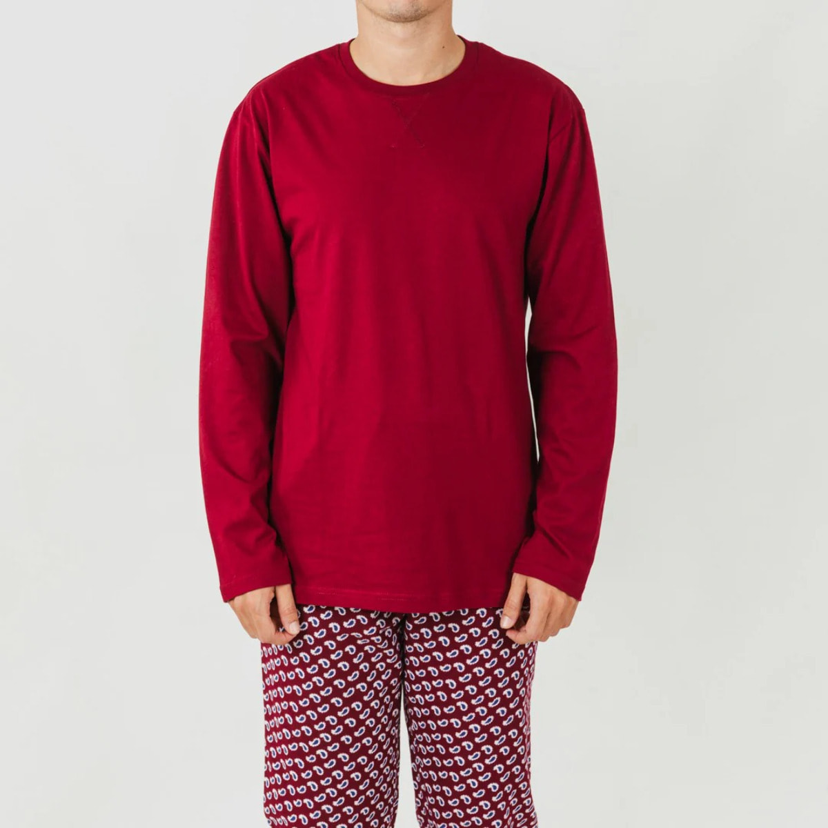 Pigiama uomo in flanella jaume bordeaux