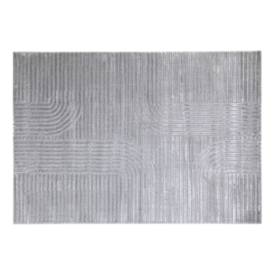 Tapis graphique rectangulaire gris 160 x 230 cm MAGNUS