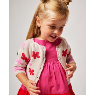 CHAQUETA PUNTO FLORES DE COLORES CRUDO