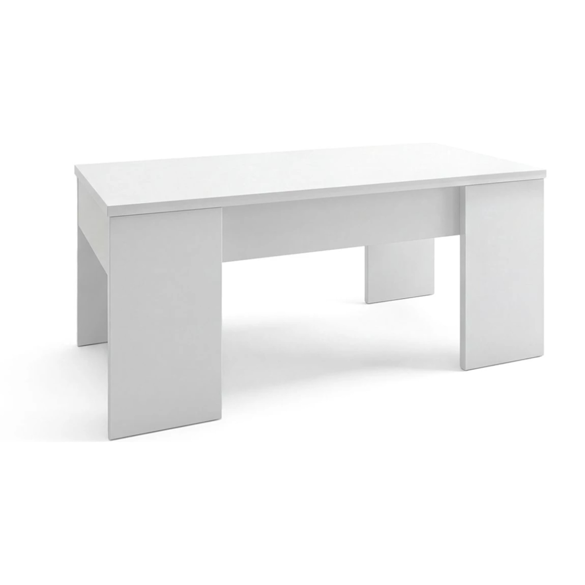 Mesa de centro elevable con almacenaje en blanco artick 100x45-56 cm Vita Blanco Artik (Blanco Mate)