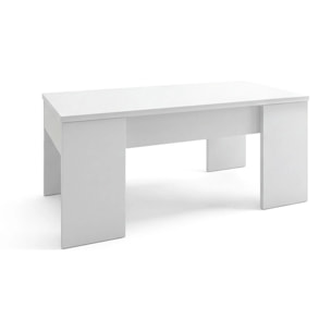 Mesa de centro elevable con almacenaje en blanco artick 100x45-56 cm Vita Blanco Artik (Blanco Mate)