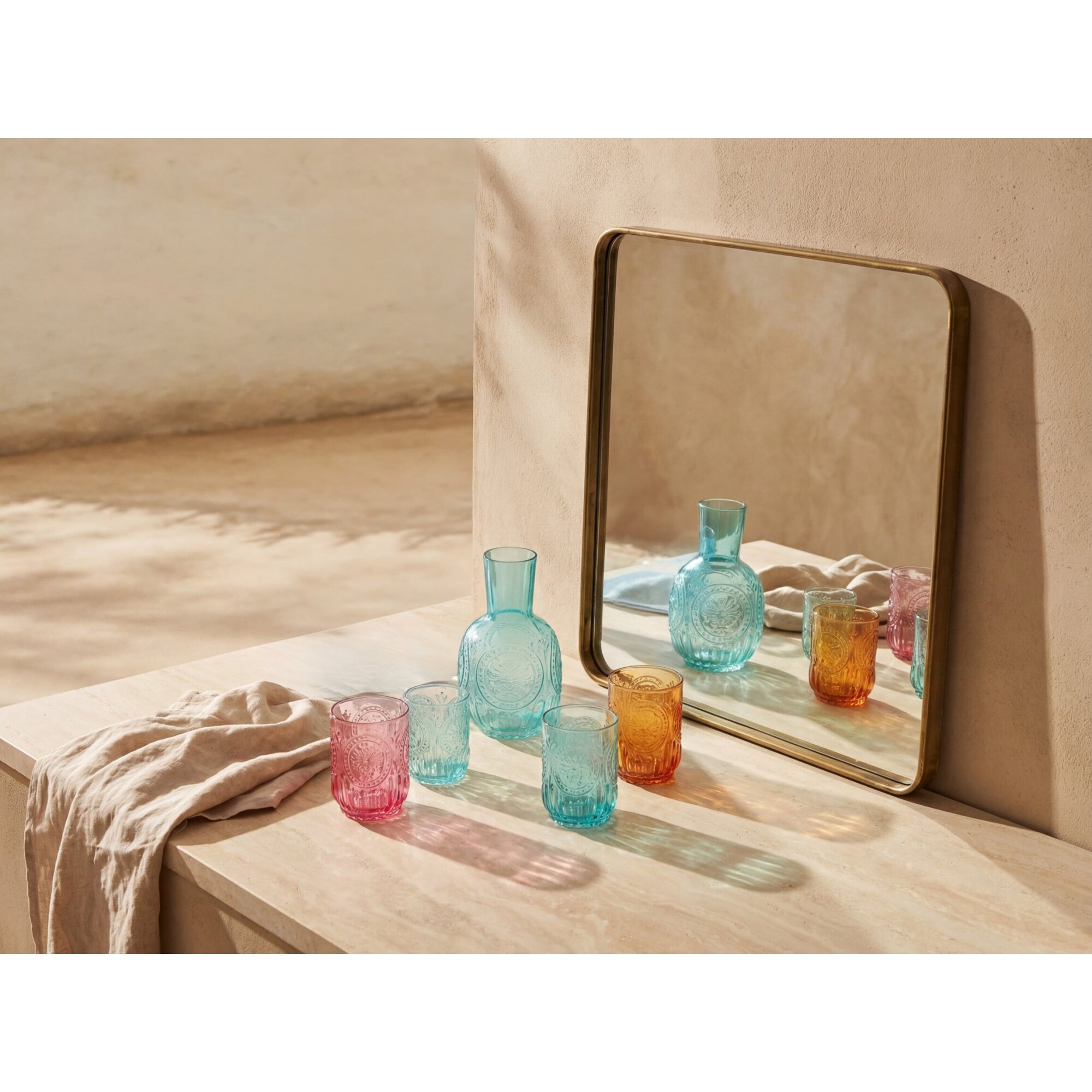 J-Line carafe + verre Maya - verre - turquoise
