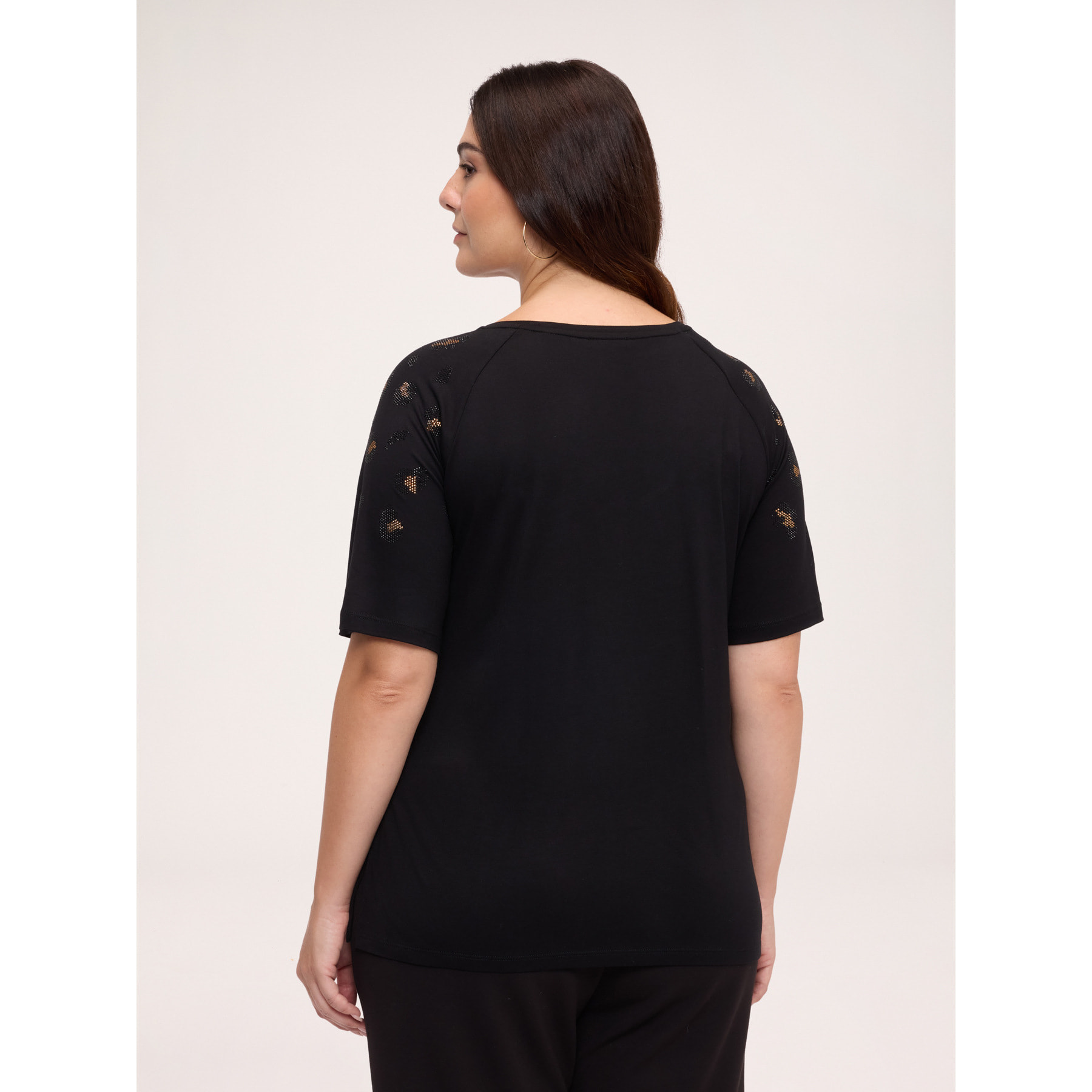 Fiorella Rubino - T-shirt con applicazioni animalier - Nero
