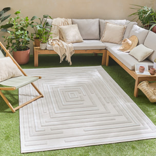 Tapis Loopin 334 crème - Motif en relief - Indoor & Outdoor