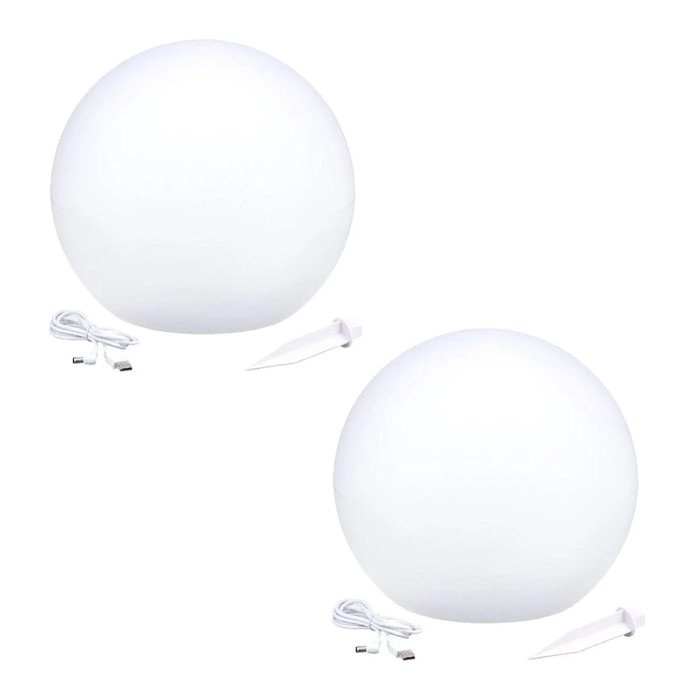2 Boule lumineuse solaire SOLSTY RGB D30CM