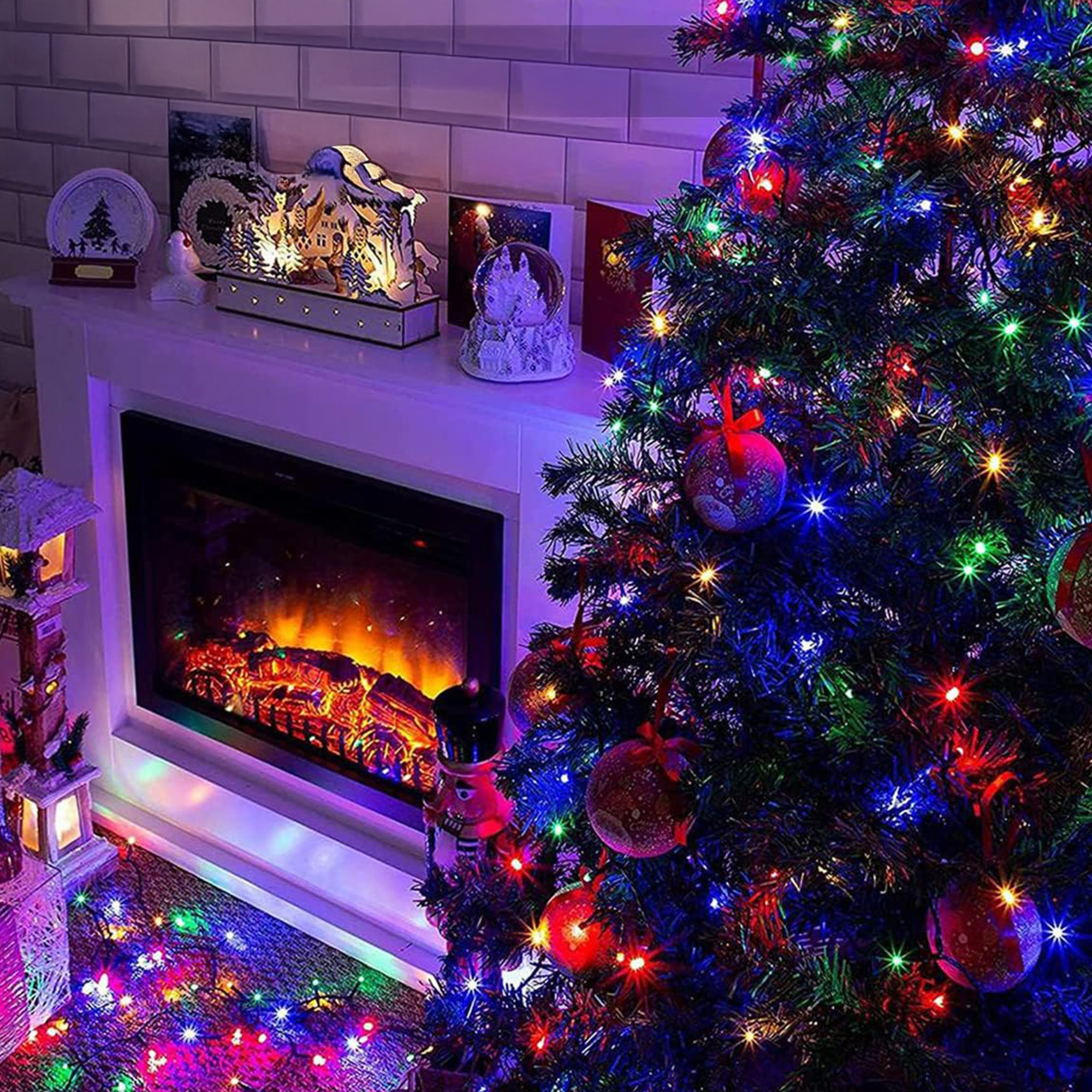 guirnalda con 320 luces led multicolor para exteriores - cable 3m