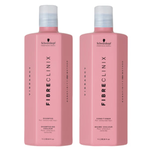 SCHWARZKOPF Kit Fibre Clinix Vibrancy Shampoo 1000ml + Conditioner 1000ml