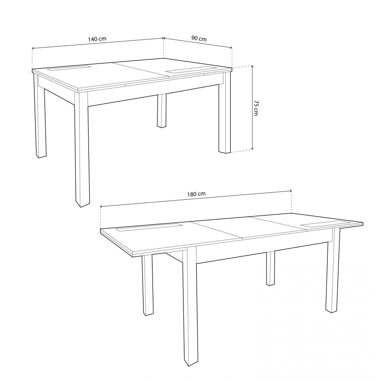 Mesa de comedor extensible Nuka Blanco