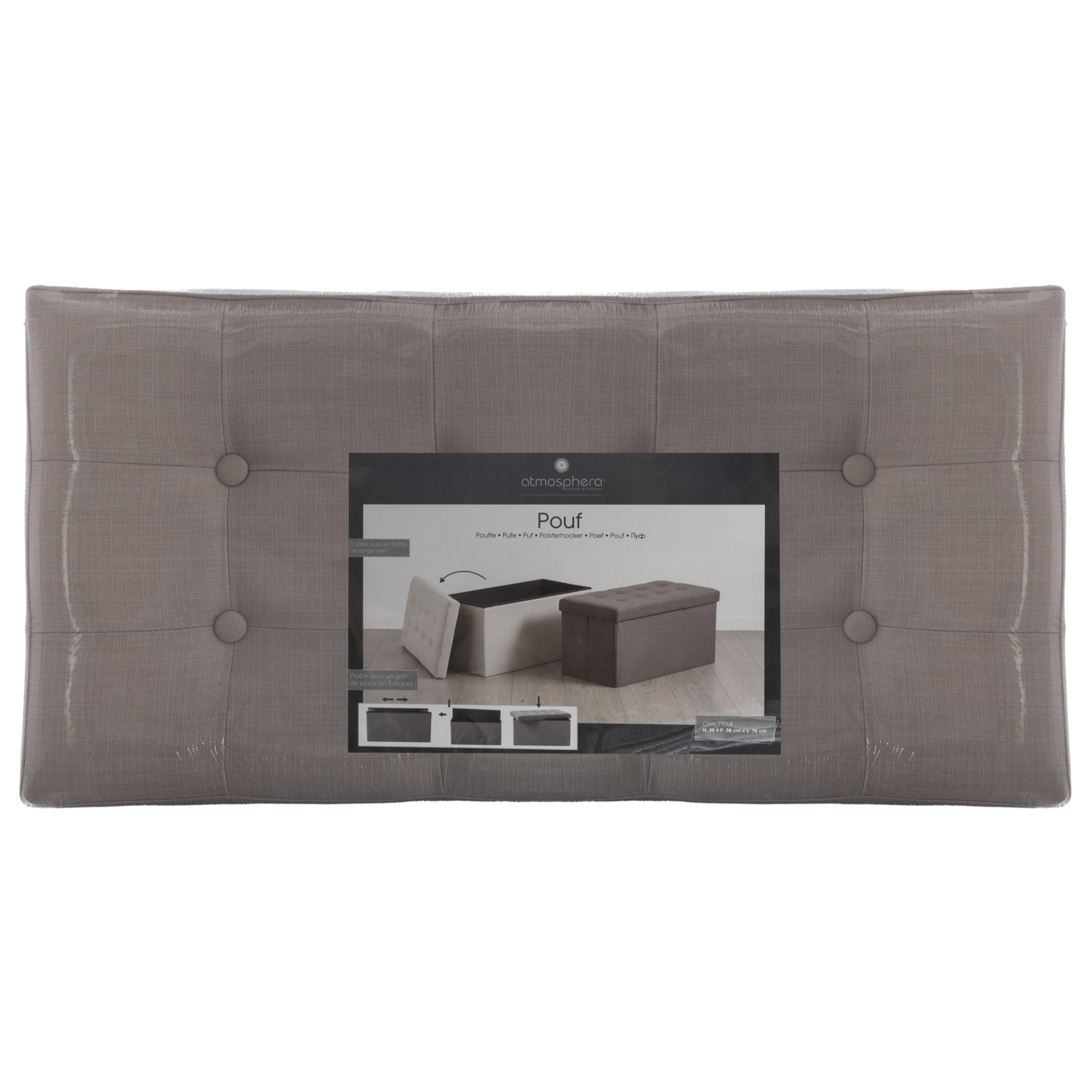 Puf plegable doble gris