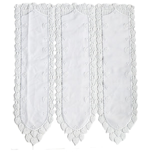 Brise bise en étamine et macramé - Blanc