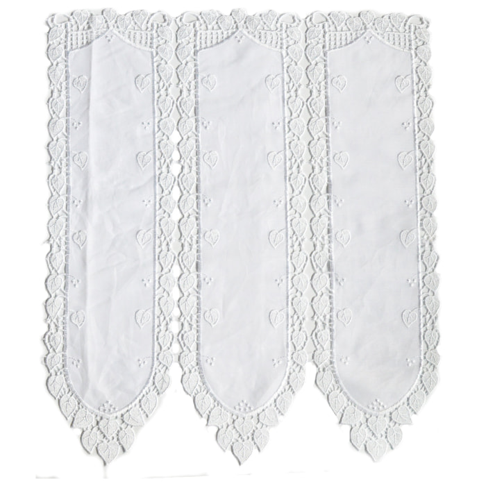 Brise bise en étamine et macramé - Blanc
