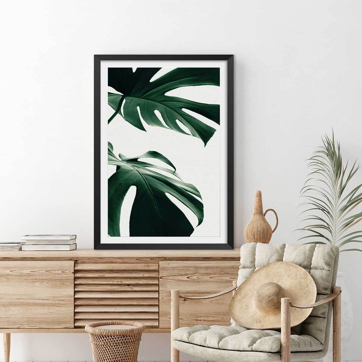 Affiche  monstera due Affiche sous cadre noir