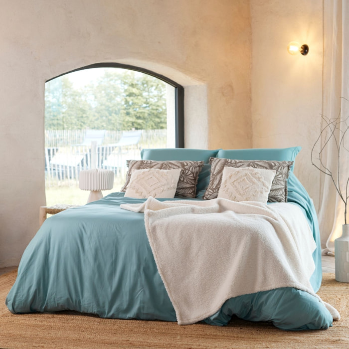 Housse de couette 100% Percale de Coton ORIGINE - Vert tilleul