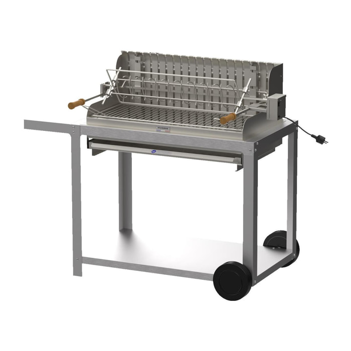 LE MARQUIER - Barbecue Irissarry Inox 78*32 Sur Chariot