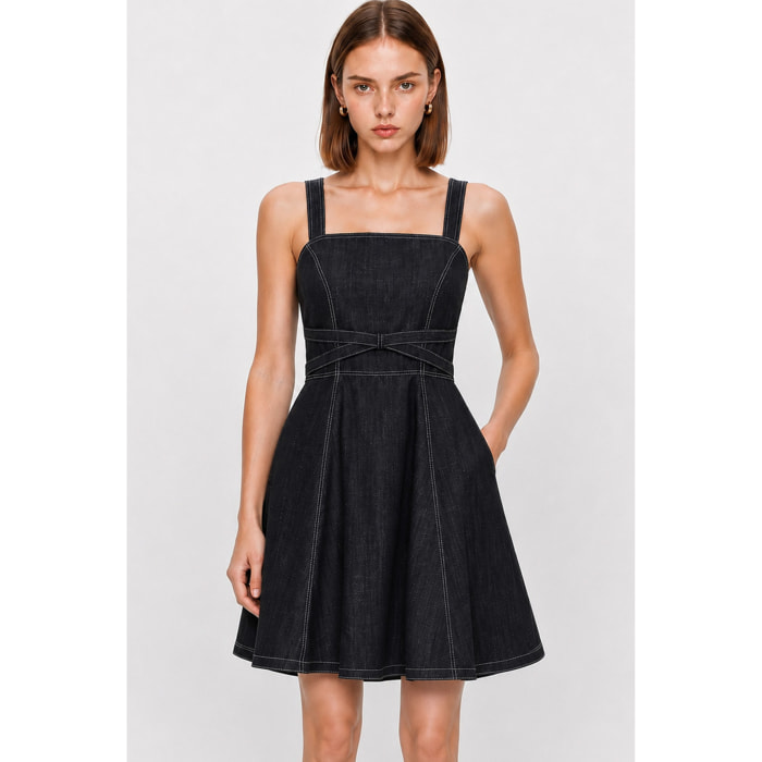 Kocca - Abito da donna smanicato in denim con scollo quadrato Donna