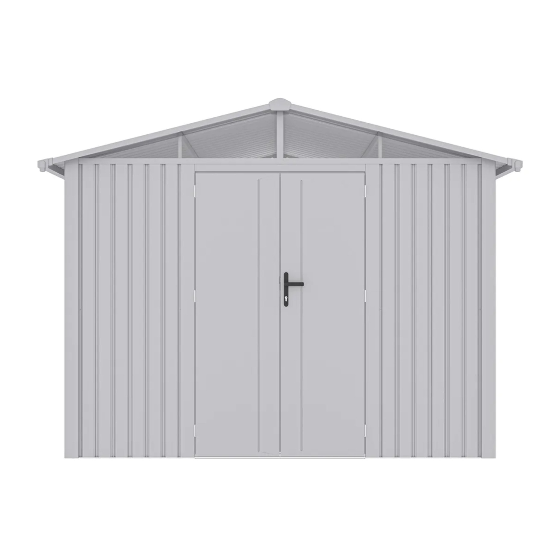 Abri de jardin métal blanc aluminium 5.71 m² + kit d'ancrage