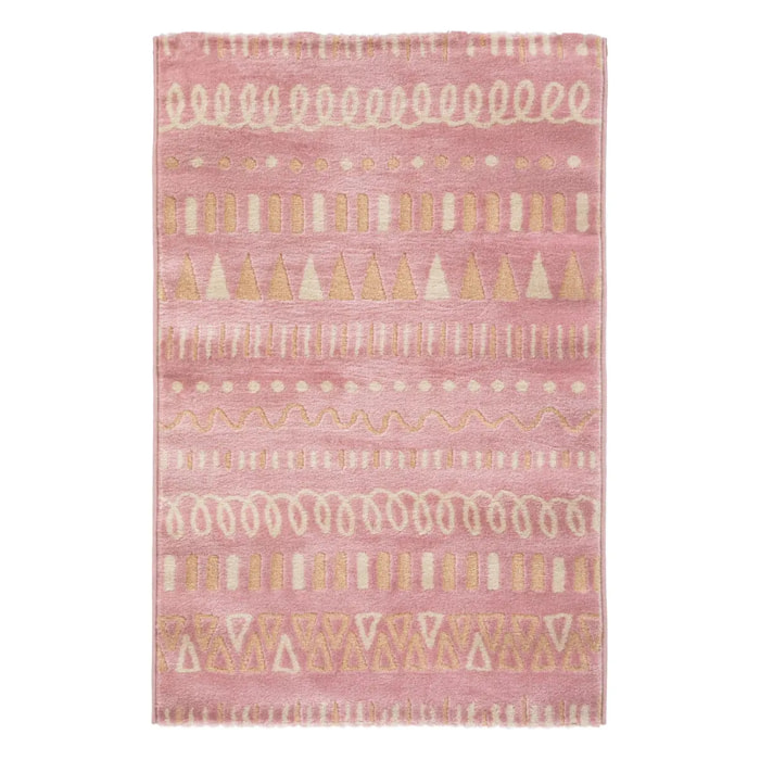 Tapis "Girly" en jute 100x150cm rose