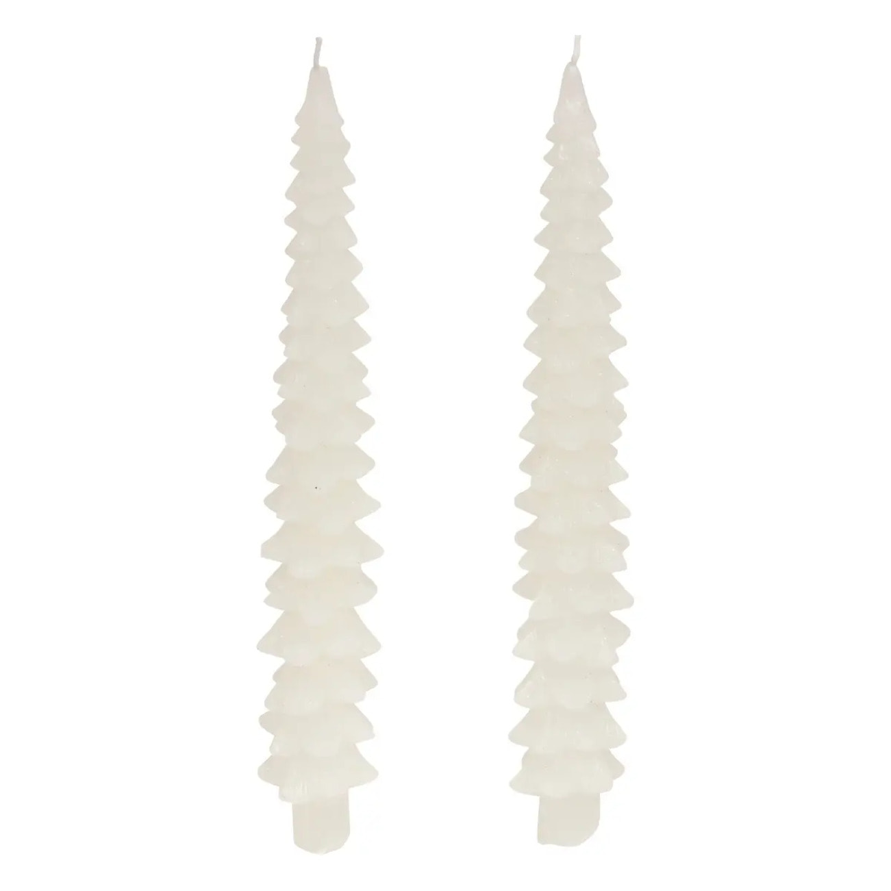 Lot de 2 bougies bâton sapin blanc