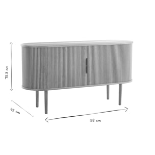 Buffet vintage en bois clair chêne 2 portes coulissantes L138 cm EPIC