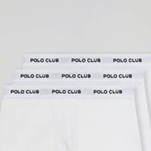 Pack de tres boxers blancos con logotipo Polo Club