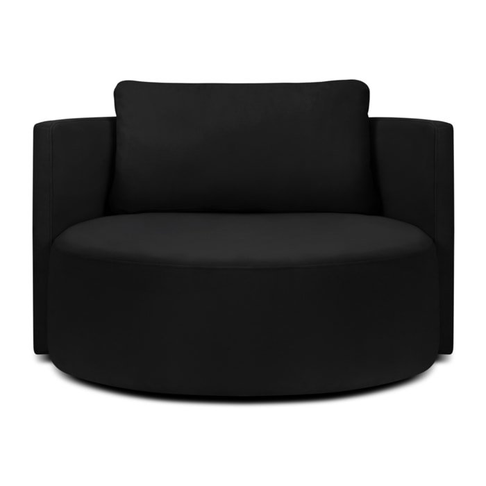 Fauteuil xl pivotant "Adam" en velours noir