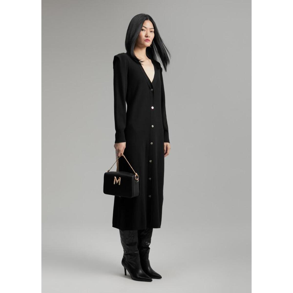 abito midi in maglia con spalline