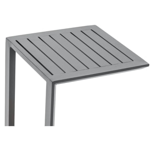 Table d'appoint de jardin carrée "Evasion" graphite 38x38cm en aluminium traité époxy