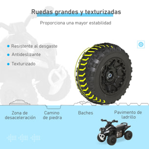 Quad Correpasillos Coche Correpasillos para Niños de 18-36 Meses con Función de Luces y Música Soporta hasta 20 kg 67,5x38x44 cm Negro