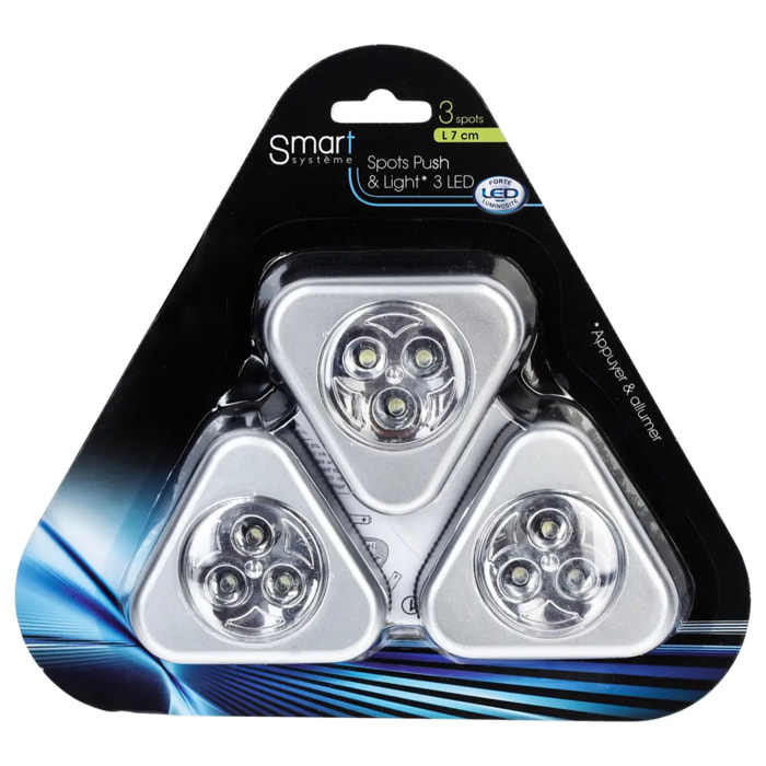 Lot de 3 spots LED allumage manuel