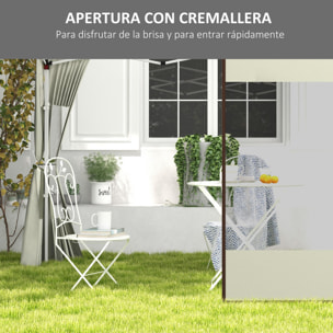 Outsunny Paredes Laterales para Carpa de 2 Paneles 295x195 cm Paredes Laterales de Repuesto de Tela Oxford con 2 Ventanas para Carpas de 6x3 m 3x3 m Crema