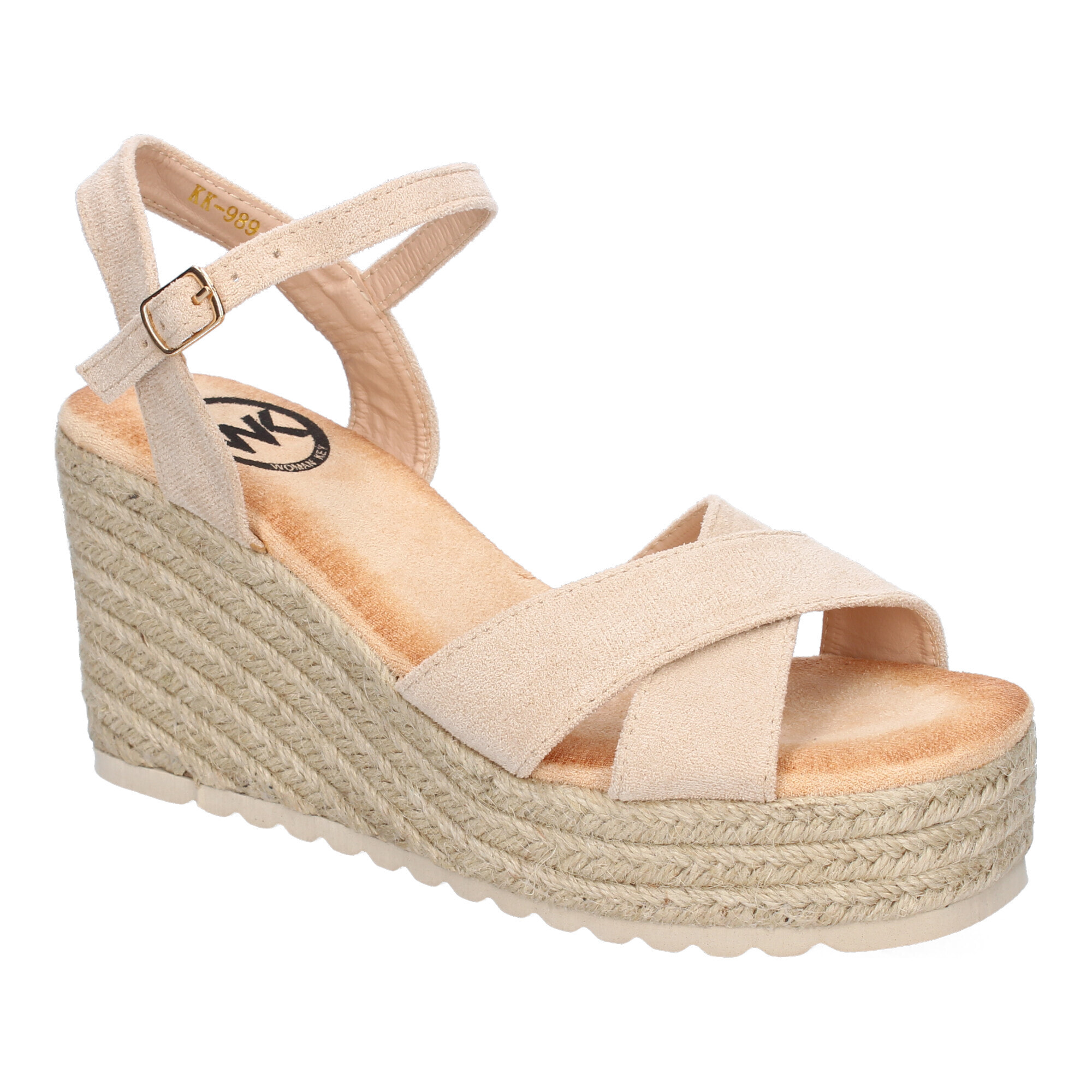 Sandalia de Cuña de Yute para Mujer, Comodas y Elegantes, Diseño Trenzado en la Pala