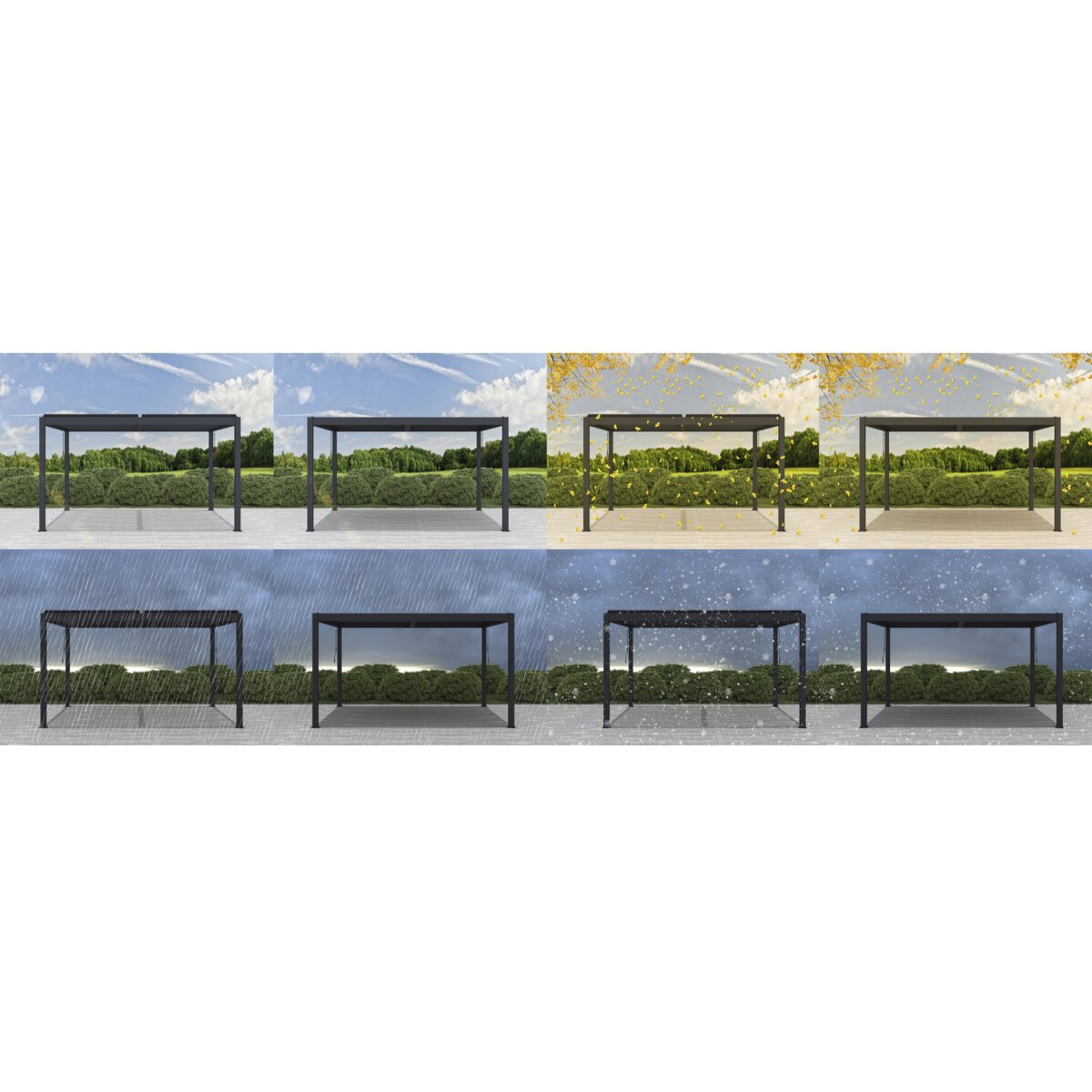 Pergola bioclimatique en aluminium "Windsor" - 3 x 4 m - Anthracite